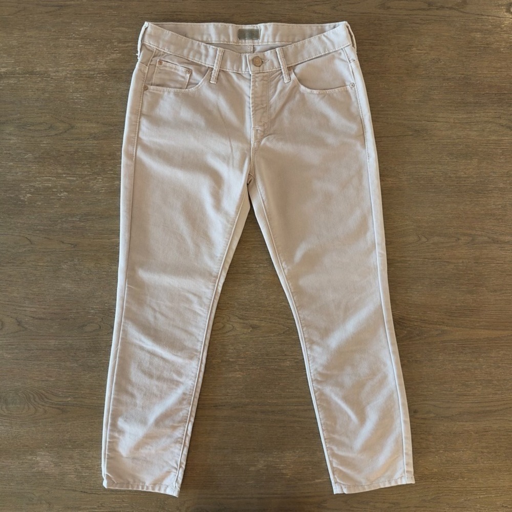 Mother Jeans-Deluxe Twill Skinny Not Skinny‎ Cropped Jeans-Beige-Size 25